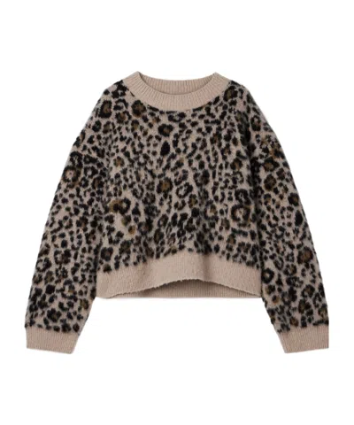 Nili Lotan Zamira Leopard Print Jacquard Sweater In Black
