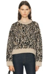 Nili Lotan Zamira Leopard-jacquard Cashmere And Silk-blend Sweater In Animal Print