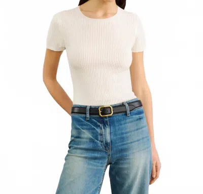 Nili Lotan Zandra Short Sleeve Sweater In Ivory In Neutral