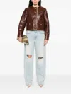 Nili Lotan Zanie Short Shearling Coat In Vintage Whiskey In Brown