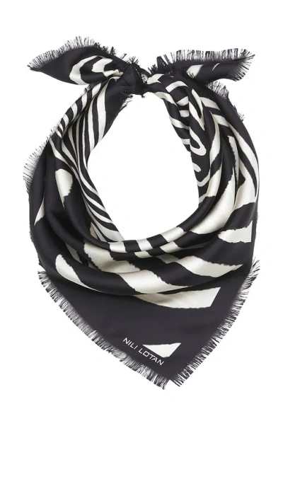 Nili Lotan Zebra Twill Scarf In Brown