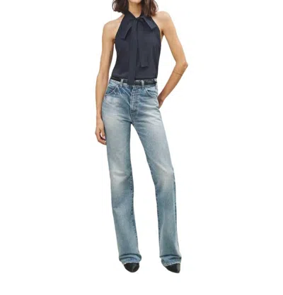 Nili Lotan Zelie Halterneck Top In Dark Navy In Blue