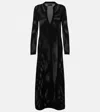 Shop Nili Lotan Zera Open-knit Cotton Maxi Dress In Black