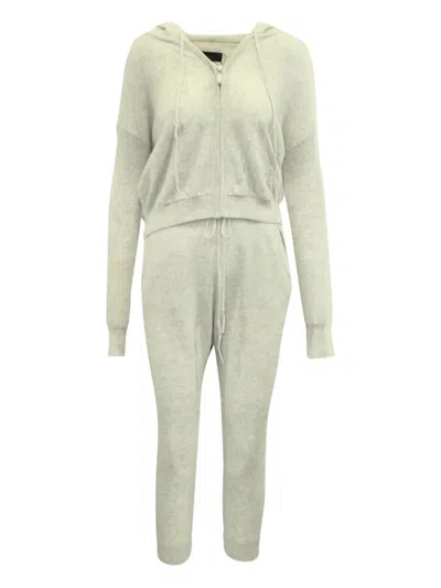 Pre-owned Nili Lotan Zip-up Hooded Tracksuit Set In Neutral