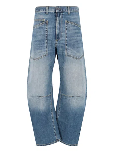 Nili Lotan -inspired Classic Wash High-rise Jeans For Women In Blue