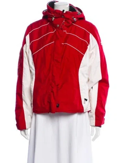 Pre-owned Niløs Colorblock Pattern Jacket In Red