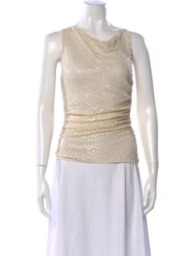 Pre-owned Niløs Cowl Neck Sleeveless Top W/ Tags In Neutral