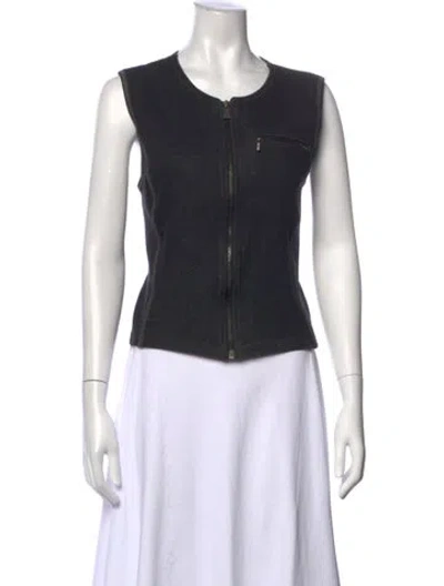 Pre-owned Niløs Crew Neck Sleeveless Top In Black