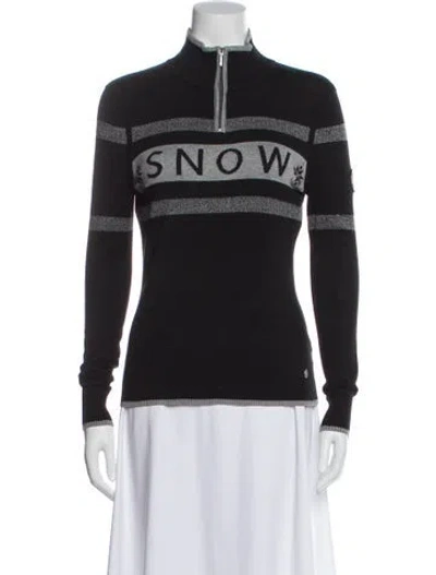 Pre-owned Niløs Graphic Print Mock Neck Sweater In Gray