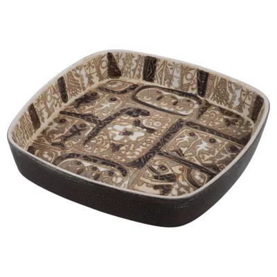 Pre-owned Nils Johnsson Royal Copenhagen Baca Faience Bowl By Nils Thorsson, Denmark In Gray