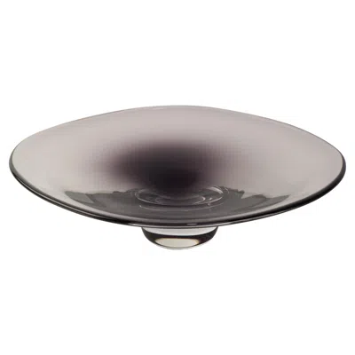 Pre-owned Nils Landberg Rare  For Orrefors Centerpiece Bowl, Smoke Grey And Clear, 1950s In Gray