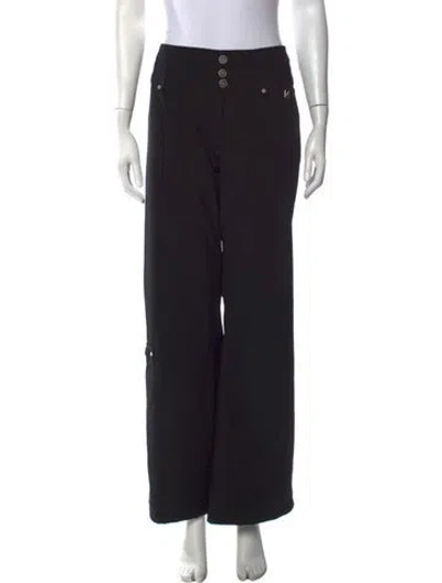 Pre-owned Niløs Linen Straight Leg Pants In Black
