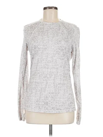 Pre-owned Niløs Long Sleeve Top Silver Mock Neckline Tops