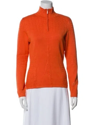 Pre-owned Niløs Mock Neck Long Sleeve Sweatshirt In Orange