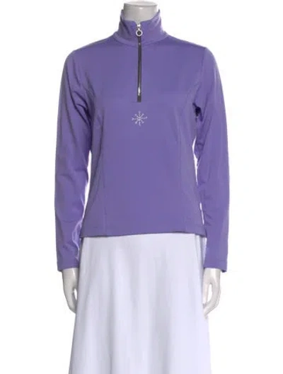 Pre-owned Niløs Mock Neck Long Sleeve Sweatshirt In Purple