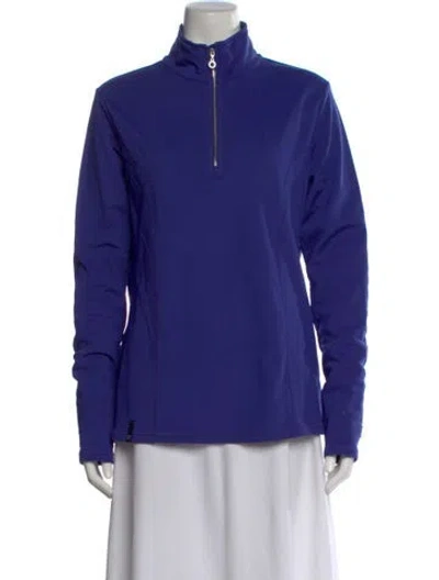Pre-owned Niløs Mock Neck Long Sleeve Top In Purple