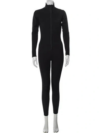 Pre-owned Niløs Nylon Mock Neck Jumpsuit In Black