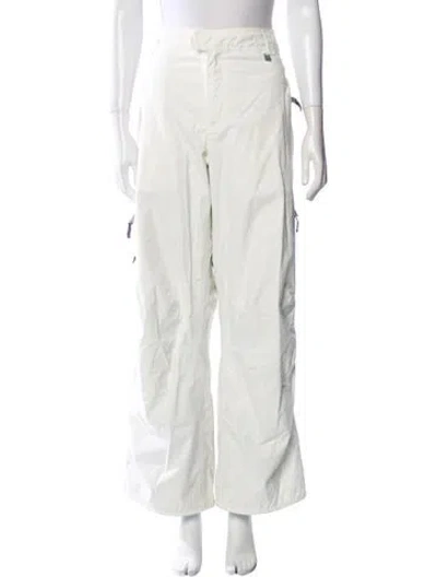 Pre-owned Niløs Nylon Wide Leg Pants In White