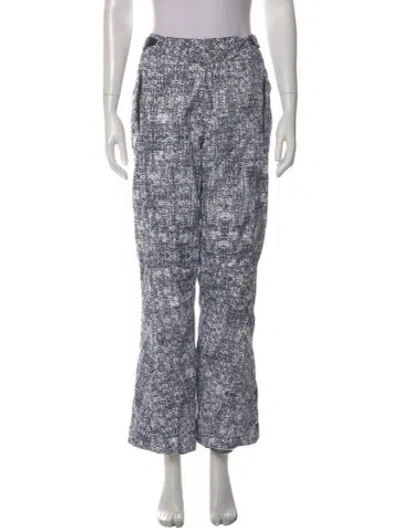 Pre-owned Niløs Patterned Flared Pants In White