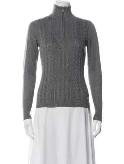 Pre-owned Niløs Patterned Turtleneck Sweater In Grey