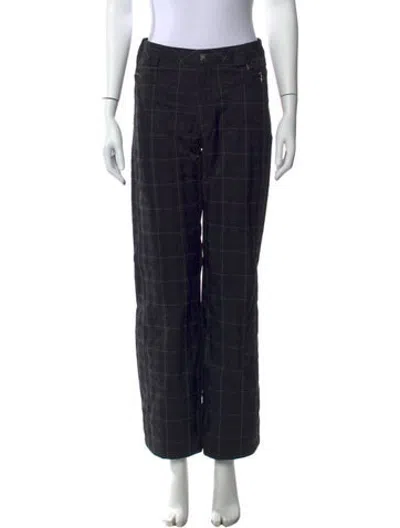 Pre-owned Niløs Plaid Print Ski Pants In Black