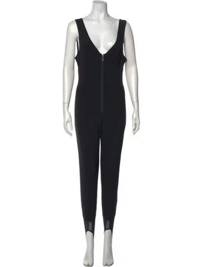 Pre-owned Niløs Plunge Neckline Jumpsuit In Black
