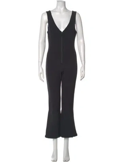 Pre-owned Niløs Plunge Neckline Jumpsuit In Gray