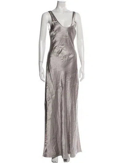 Pre-owned Niløs Scoop Neck Long Dress W/ Tags In Grey