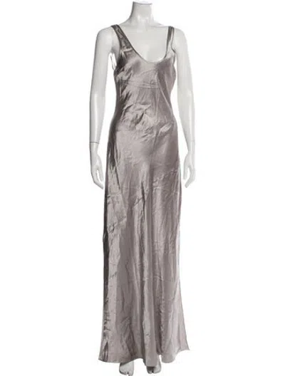 Pre-owned Niløs Scoop Neck Long Dress W/ Tags In Grey