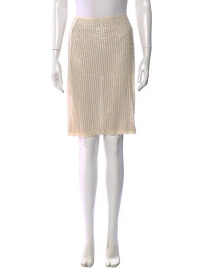 Pre-owned Niløs Sequin Embellishments Knee-length Skirt In Neutral