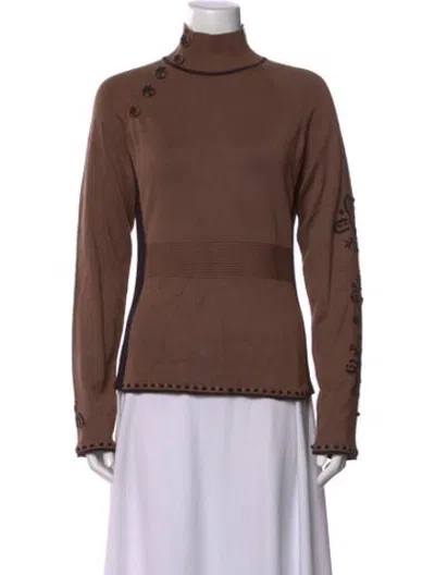 Pre-owned Niløs Turtleneck Long Sleeve Top In Brown