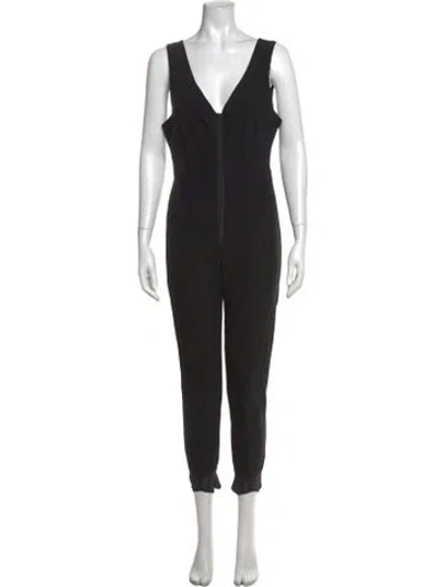 Pre-owned Niløs V-neck Jumpsuit In Black