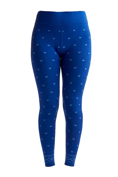 Niløs Women's Alps Base Layer Legging In Electric Blue/light Blue