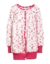 Nilu Woman Cardigan Fuchsia Size Onesize Wool, Cotton, Polyester In Pink