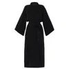 Niluu Black Noir Women's Kimono Robe In Black