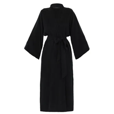 Niluu Black Noir Women's Kimono Robe
