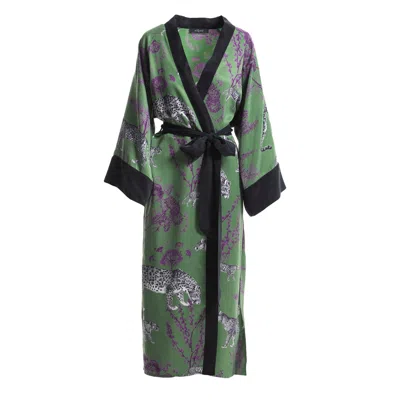 Niluu Lennon Women Kimono Robe In Green