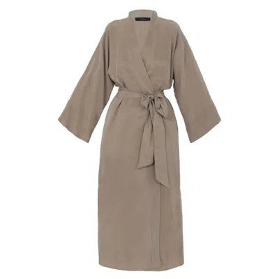 Niluu Neutrals Sand Women's Kimono Robe In Gray