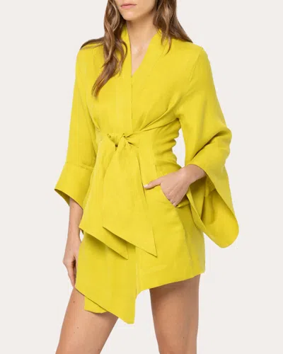 Niluu Women's Amara Kimono Mini Dress In Yellow