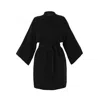 Niluu Women's Black Noir Mini Kimono Robe In Black