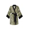 Niluu Women's Bowie Mini Kimono Robe In Animal Print