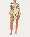 Niluu Women's Celine Amara Mini Kimono Robe Linen/silk In Celine