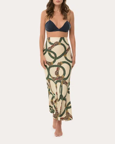 Niluu Women's Celine Mystique Lucy Maxi Slip Skirt Linen/silk
