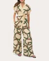 Niluu Women's Celine Mystique Short-sleeve Wrap Top Linen/silk In Celine
