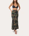 Niluu Women's Dion Mystique Lucy Maxi Slip Skirt Silk In Green