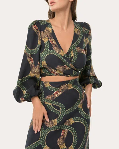 Niluu Women's Dion Mystique Maia Wrap Top In Black