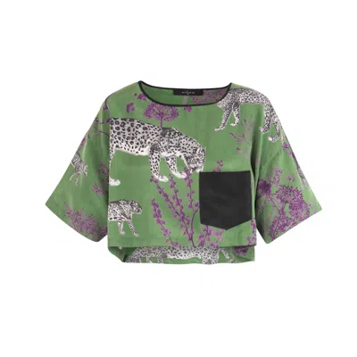 Niluu Women's Green Lennon Harper Crop Tee