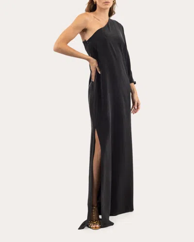 Niluu Women's Hera Asymmetric Maxi Dress In Black