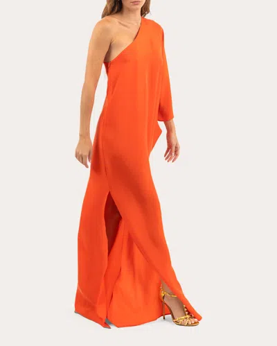 Niluu Women's Hera Asymmetric Maxi Dress In Orange