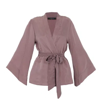 Niluu Women's Rose Gold Blush Alyx Wrap Top In Gray